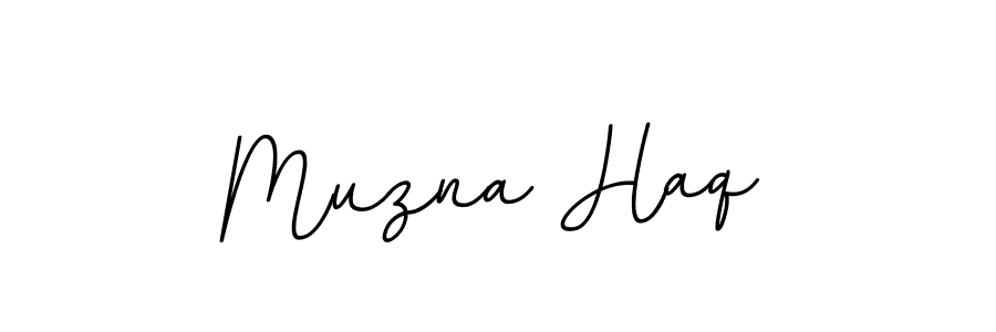 Create a beautiful signature design for name Muzna Haq. With this signature (BallpointsItalic-DORy9) fonts, you can make a handwritten signature for free. Muzna Haq signature style 11 images and pictures png