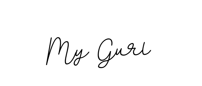 Similarly BallpointsItalic-DORy9 is the best handwritten signature design. Signature creator online .You can use it as an online autograph creator for name My Gurl. My Gurl signature style 11 images and pictures png