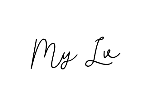 This is the best signature style for the My Lv name. Also you like these signature font (BallpointsItalic-DORy9). Mix name signature. My Lv signature style 11 images and pictures png