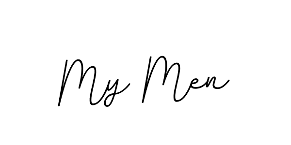 Design your own signature with our free online signature maker. With this signature software, you can create a handwritten (BallpointsItalic-DORy9) signature for name My Men. My Men signature style 11 images and pictures png