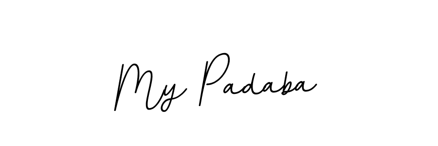 The best way (BallpointsItalic-DORy9) to make a short signature is to pick only two or three words in your name. The name My Padaba include a total of six letters. For converting this name. My Padaba signature style 11 images and pictures png