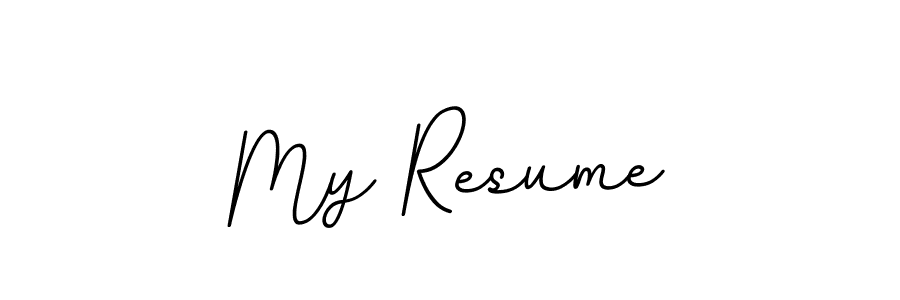 How to make My Resume name signature. Use BallpointsItalic-DORy9 style for creating short signs online. This is the latest handwritten sign. My Resume signature style 11 images and pictures png