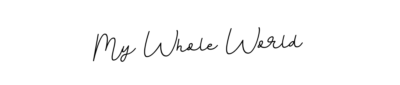 It looks lik you need a new signature style for name My Whole World. Design unique handwritten (BallpointsItalic-DORy9) signature with our free signature maker in just a few clicks. My Whole World signature style 11 images and pictures png