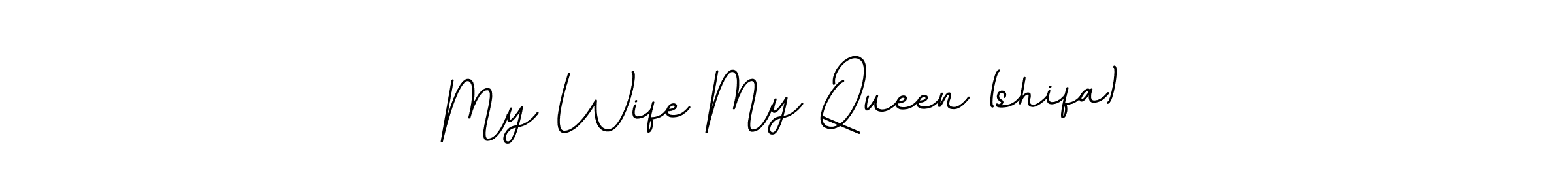 This is the best signature style for the My Wife My Queen (shifa) name. Also you like these signature font (BallpointsItalic-DORy9). Mix name signature. My Wife My Queen (shifa) signature style 11 images and pictures png