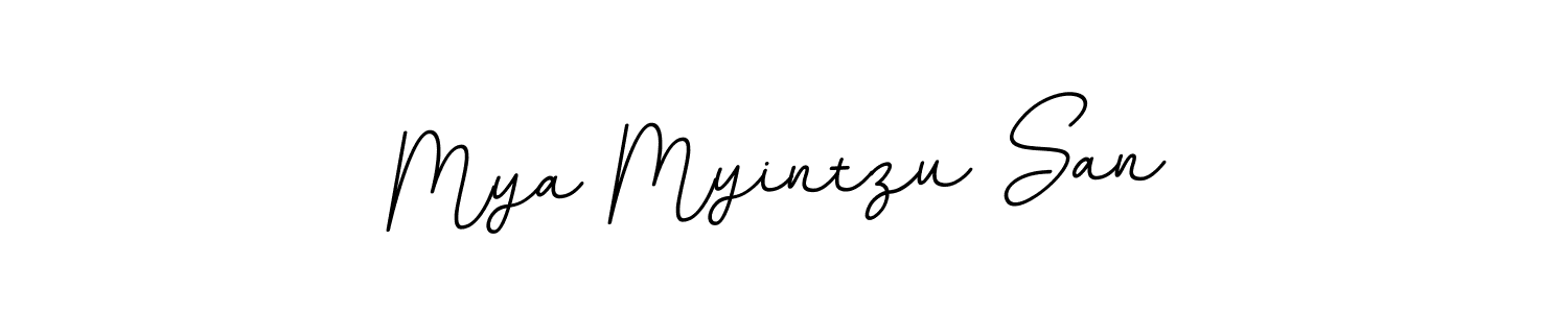 How to make Mya Myintzu San name signature. Use BallpointsItalic-DORy9 style for creating short signs online. This is the latest handwritten sign. Mya Myintzu San signature style 11 images and pictures png