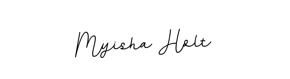 This is the best signature style for the Myisha Holt name. Also you like these signature font (BallpointsItalic-DORy9). Mix name signature. Myisha Holt signature style 11 images and pictures png