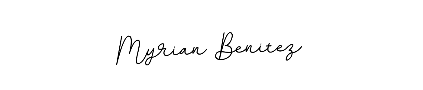 The best way (BallpointsItalic-DORy9) to make a short signature is to pick only two or three words in your name. The name Myrian Benitez include a total of six letters. For converting this name. Myrian Benitez signature style 11 images and pictures png
