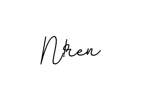 Make a beautiful signature design for name N!ren. With this signature (BallpointsItalic-DORy9) style, you can create a handwritten signature for free. N!ren signature style 11 images and pictures png