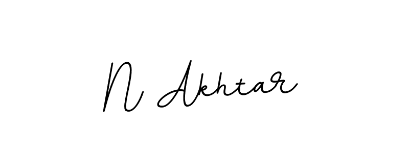 How to make N Akhtar name signature. Use BallpointsItalic-DORy9 style for creating short signs online. This is the latest handwritten sign. N Akhtar signature style 11 images and pictures png