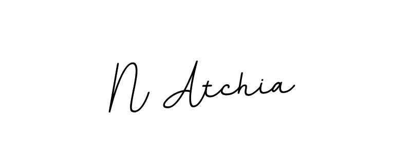 Use a signature maker to create a handwritten signature online. With this signature software, you can design (BallpointsItalic-DORy9) your own signature for name N Atchia. N Atchia signature style 11 images and pictures png