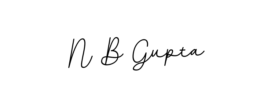 Create a beautiful signature design for name N B Gupta. With this signature (BallpointsItalic-DORy9) fonts, you can make a handwritten signature for free. N B Gupta signature style 11 images and pictures png