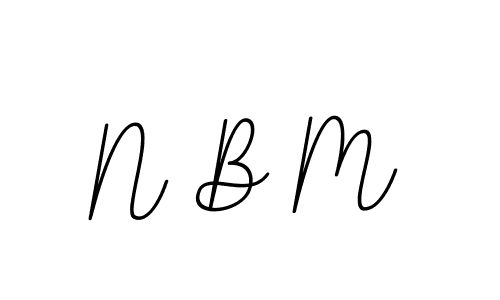 Create a beautiful signature design for name N B M. With this signature (BallpointsItalic-DORy9) fonts, you can make a handwritten signature for free. N B M signature style 11 images and pictures png