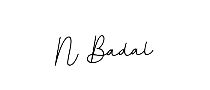 Create a beautiful signature design for name N Badal. With this signature (BallpointsItalic-DORy9) fonts, you can make a handwritten signature for free. N Badal signature style 11 images and pictures png