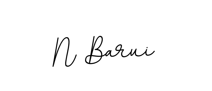 How to make N Barui name signature. Use BallpointsItalic-DORy9 style for creating short signs online. This is the latest handwritten sign. N Barui signature style 11 images and pictures png