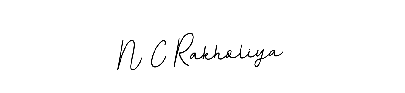 Design your own signature with our free online signature maker. With this signature software, you can create a handwritten (BallpointsItalic-DORy9) signature for name N C Rakholiya. N C Rakholiya signature style 11 images and pictures png