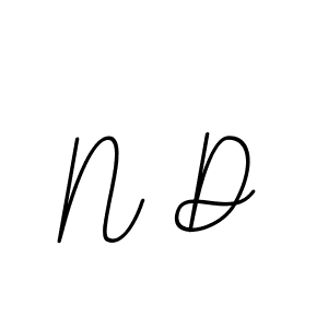 The best way (BallpointsItalic-DORy9) to make a short signature is to pick only two or three words in your name. The name N D include a total of six letters. For converting this name. N D signature style 11 images and pictures png