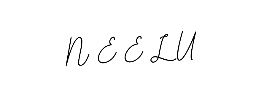 Similarly BallpointsItalic-DORy9 is the best handwritten signature design. Signature creator online .You can use it as an online autograph creator for name N E E L U. N E E L U signature style 11 images and pictures png