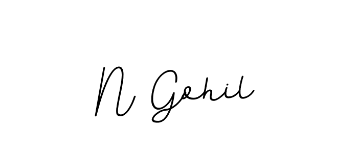 Create a beautiful signature design for name N Gohil. With this signature (BallpointsItalic-DORy9) fonts, you can make a handwritten signature for free. N Gohil signature style 11 images and pictures png