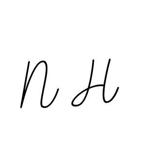 Create a beautiful signature design for name N H. With this signature (BallpointsItalic-DORy9) fonts, you can make a handwritten signature for free. N H signature style 11 images and pictures png