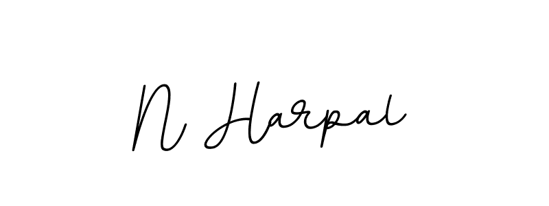 Design your own signature with our free online signature maker. With this signature software, you can create a handwritten (BallpointsItalic-DORy9) signature for name N Harpal. N Harpal signature style 11 images and pictures png