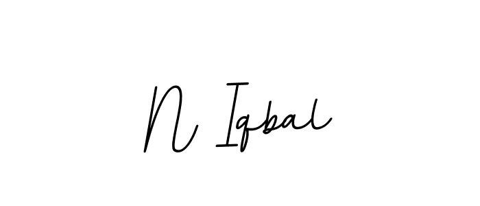 Make a beautiful signature design for name N Iqbal. With this signature (BallpointsItalic-DORy9) style, you can create a handwritten signature for free. N Iqbal signature style 11 images and pictures png