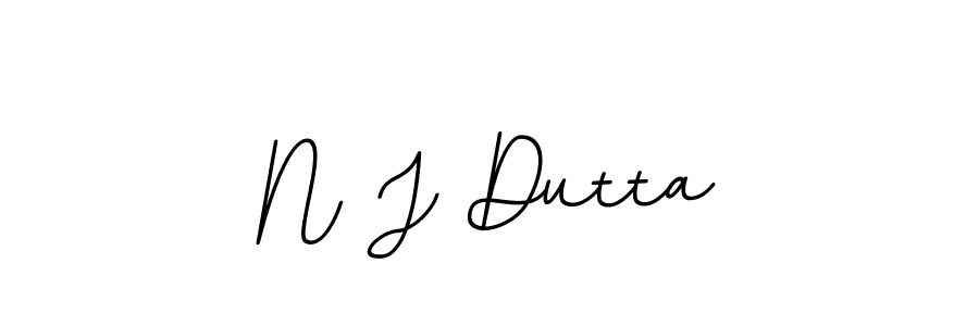 How to make N J Dutta name signature. Use BallpointsItalic-DORy9 style for creating short signs online. This is the latest handwritten sign. N J Dutta signature style 11 images and pictures png