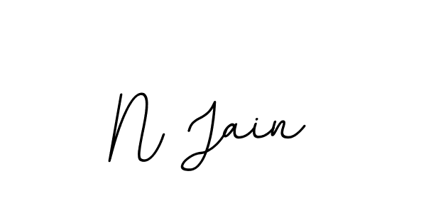 How to make N Jain name signature. Use BallpointsItalic-DORy9 style for creating short signs online. This is the latest handwritten sign. N Jain signature style 11 images and pictures png