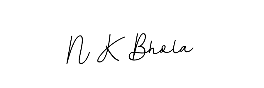 The best way (BallpointsItalic-DORy9) to make a short signature is to pick only two or three words in your name. The name N K Bhola include a total of six letters. For converting this name. N K Bhola signature style 11 images and pictures png