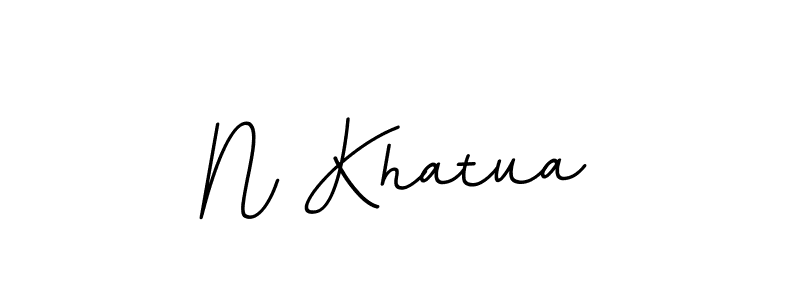 Design your own signature with our free online signature maker. With this signature software, you can create a handwritten (BallpointsItalic-DORy9) signature for name N Khatua. N Khatua signature style 11 images and pictures png