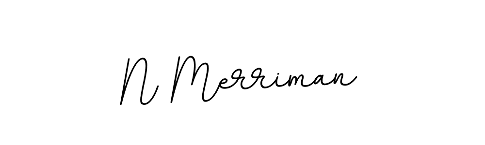 How to make N Merriman name signature. Use BallpointsItalic-DORy9 style for creating short signs online. This is the latest handwritten sign. N Merriman signature style 11 images and pictures png