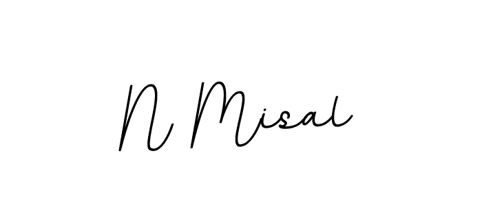 How to make N Misal name signature. Use BallpointsItalic-DORy9 style for creating short signs online. This is the latest handwritten sign. N Misal signature style 11 images and pictures png