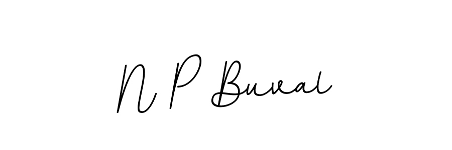 How to make N P Buval name signature. Use BallpointsItalic-DORy9 style for creating short signs online. This is the latest handwritten sign. N P Buval signature style 11 images and pictures png