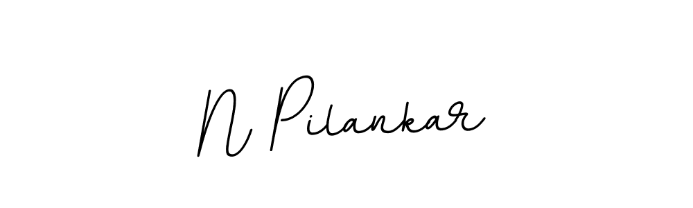 Use a signature maker to create a handwritten signature online. With this signature software, you can design (BallpointsItalic-DORy9) your own signature for name N Pilankar. N Pilankar signature style 11 images and pictures png