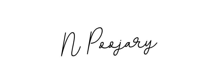 Use a signature maker to create a handwritten signature online. With this signature software, you can design (BallpointsItalic-DORy9) your own signature for name N Poojary. N Poojary signature style 11 images and pictures png