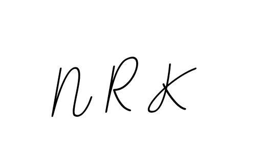 The best way (BallpointsItalic-DORy9) to make a short signature is to pick only two or three words in your name. The name N R K include a total of six letters. For converting this name. N R K signature style 11 images and pictures png