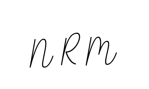 The best way (BallpointsItalic-DORy9) to make a short signature is to pick only two or three words in your name. The name N R M include a total of six letters. For converting this name. N R M signature style 11 images and pictures png
