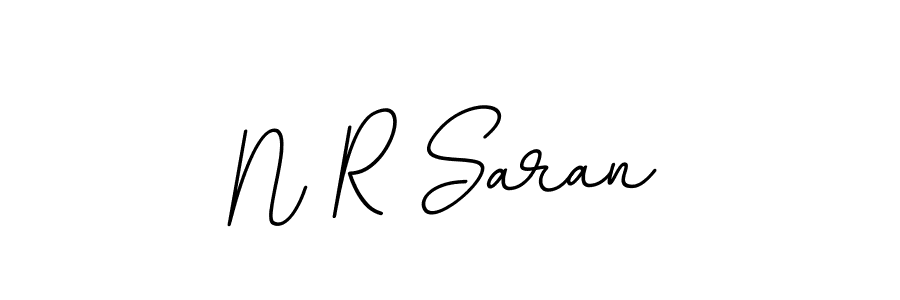 Create a beautiful signature design for name N R Saran. With this signature (BallpointsItalic-DORy9) fonts, you can make a handwritten signature for free. N R Saran signature style 11 images and pictures png