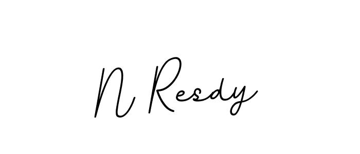 The best way (BallpointsItalic-DORy9) to make a short signature is to pick only two or three words in your name. The name N Resdy include a total of six letters. For converting this name. N Resdy signature style 11 images and pictures png