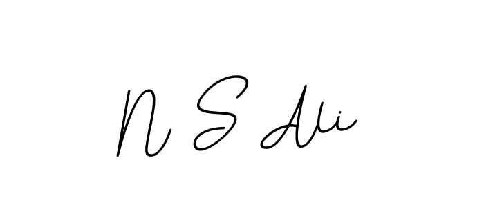 Create a beautiful signature design for name N S Ali. With this signature (BallpointsItalic-DORy9) fonts, you can make a handwritten signature for free. N S Ali signature style 11 images and pictures png