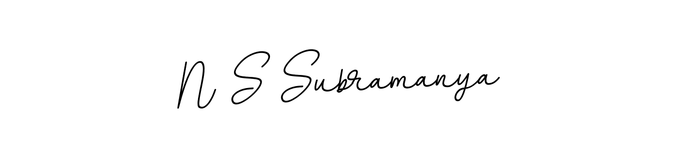 Use a signature maker to create a handwritten signature online. With this signature software, you can design (BallpointsItalic-DORy9) your own signature for name N S Subramanya. N S Subramanya signature style 11 images and pictures png