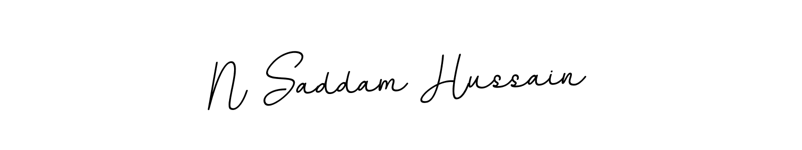 How to make N Saddam Hussain name signature. Use BallpointsItalic-DORy9 style for creating short signs online. This is the latest handwritten sign. N Saddam Hussain signature style 11 images and pictures png