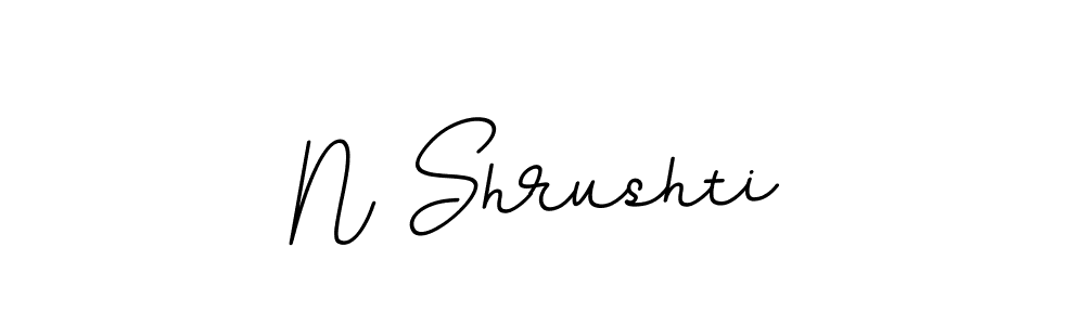 How to make N Shrushti name signature. Use BallpointsItalic-DORy9 style for creating short signs online. This is the latest handwritten sign. N Shrushti signature style 11 images and pictures png