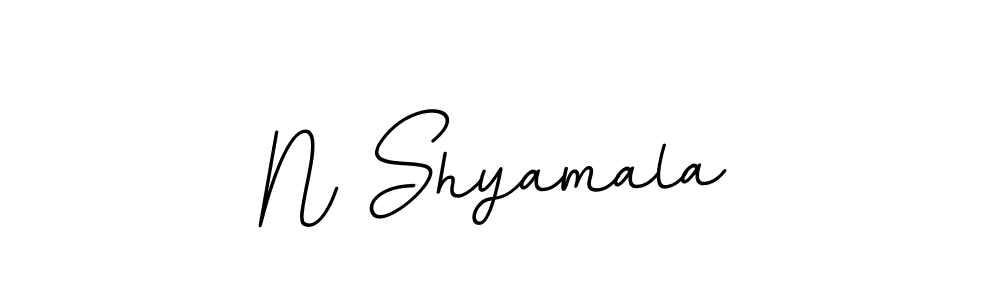 Design your own signature with our free online signature maker. With this signature software, you can create a handwritten (BallpointsItalic-DORy9) signature for name N Shyamala. N Shyamala signature style 11 images and pictures png