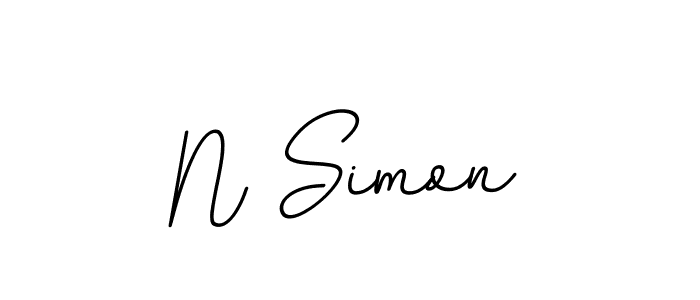 How to make N Simon name signature. Use BallpointsItalic-DORy9 style for creating short signs online. This is the latest handwritten sign. N Simon signature style 11 images and pictures png