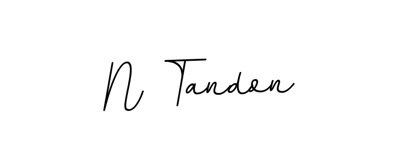 How to make N Tandon name signature. Use BallpointsItalic-DORy9 style for creating short signs online. This is the latest handwritten sign. N Tandon signature style 11 images and pictures png