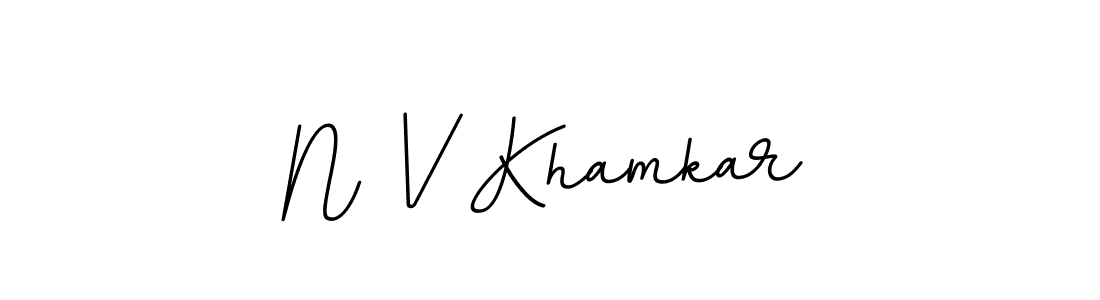 Create a beautiful signature design for name N V Khamkar. With this signature (BallpointsItalic-DORy9) fonts, you can make a handwritten signature for free. N V Khamkar signature style 11 images and pictures png