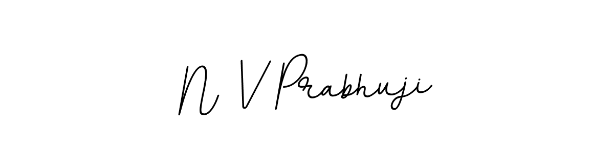 How to make N V Prabhuji name signature. Use BallpointsItalic-DORy9 style for creating short signs online. This is the latest handwritten sign. N V Prabhuji signature style 11 images and pictures png