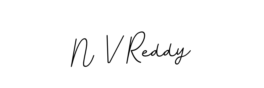 The best way (BallpointsItalic-DORy9) to make a short signature is to pick only two or three words in your name. The name N V Reddy include a total of six letters. For converting this name. N V Reddy signature style 11 images and pictures png