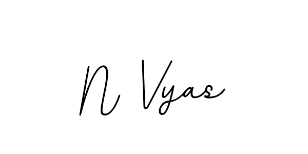 How to make N Vyas name signature. Use BallpointsItalic-DORy9 style for creating short signs online. This is the latest handwritten sign. N Vyas signature style 11 images and pictures png
