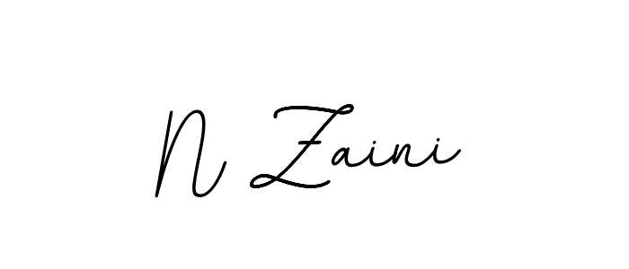 How to make N Zaini name signature. Use BallpointsItalic-DORy9 style for creating short signs online. This is the latest handwritten sign. N Zaini signature style 11 images and pictures png